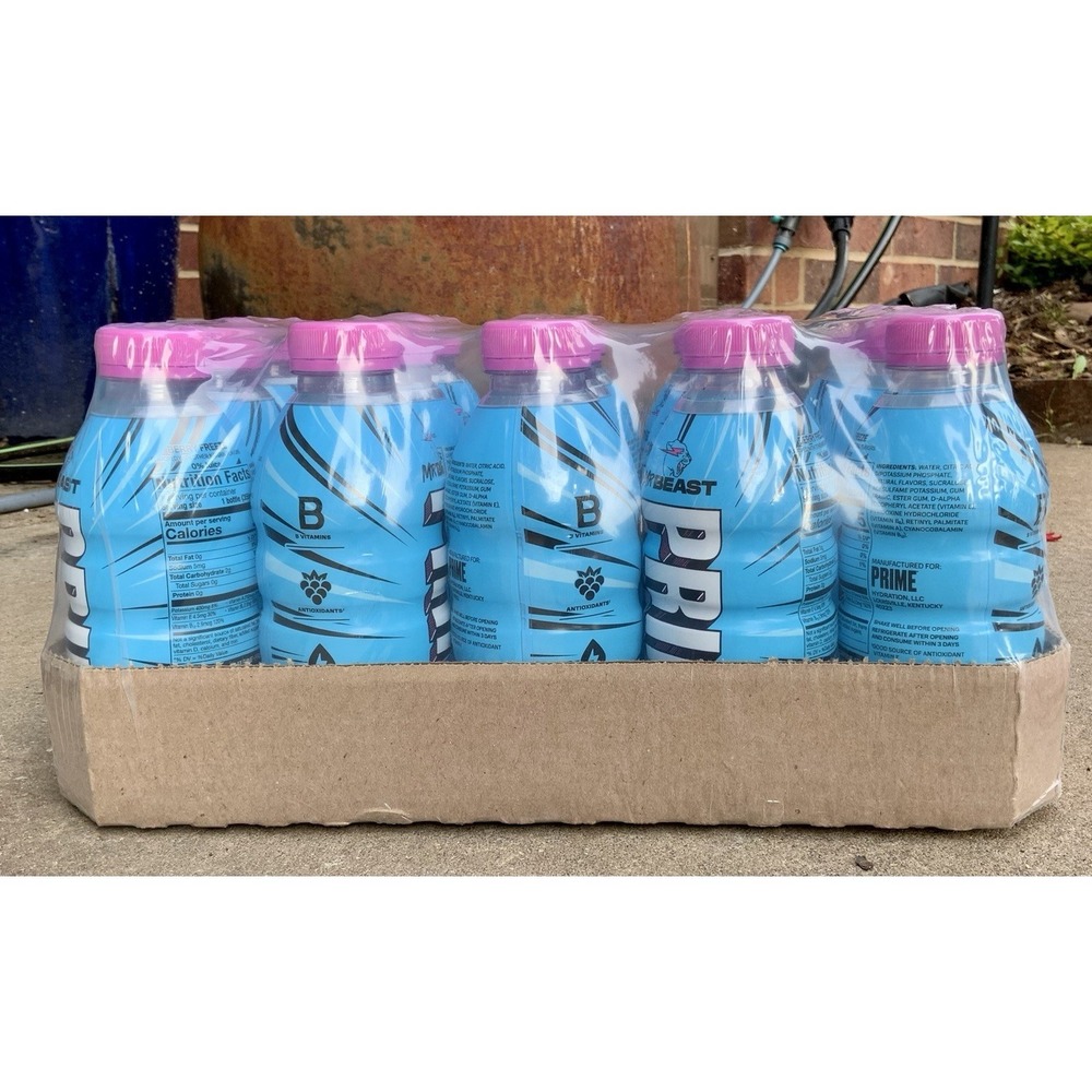 PRIME Hydration MrBeast Berry Freeze 12oz Mini Bottles Case of 15 Factory Sealed